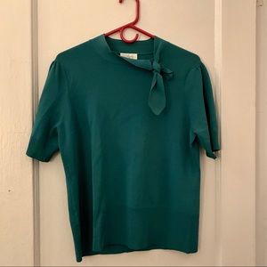 LOFT Teal Top With Neck Bow - Size XL